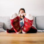 feet, socks, living room